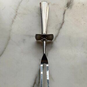 Sterling Silver Meat Carving Fork Art Deco Antique Estate